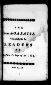 [Comte de Gabalis. English]. The diverting history of the Count de Gabalis: containing, I. An account of the Rosicrucian doctrine of spirits, viz. sylphs, salamanders, gnomes, and d¶mons; ... To which is prefix'd, Monsieur Bayle's account of this work, ... 1714