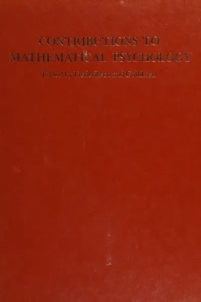Contributions to mathematical psychology