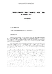 Degrelle Letter To Pope John Paul II 1979 Auschwitz Visit