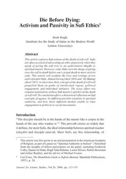 die_before_dyingDie Before Dying: Activism and Passivity in Sufi Ethics by Scott Kugle