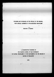 "Doctrine and Parenesis in the Epistle to the Hebrews, with Special Refence to Pre-Christian Gnosticism" 1953