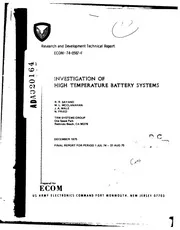 DTIC ADA020164: Investigation of High Temperature Battery Systems