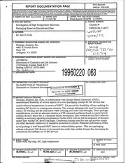 DTIC ADA304346: Investigation of High Temperature Electronic Packaging Based on Borosilicate Glass.