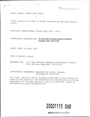 DTIC ADA383844: Genetics of PTEN in Cowden Syndrome and Sporadic Breast Cancer