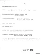 DTIC ADA390075: Accuracy and Significance of Polymerase Chain Reaction Detection of Sentinel Node Metastases in Breast Cancer Patients