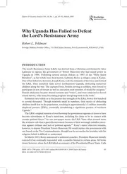 DTIC ADA525187: Why Uganda Has Failed to Defeat the Lord's Resistance Army