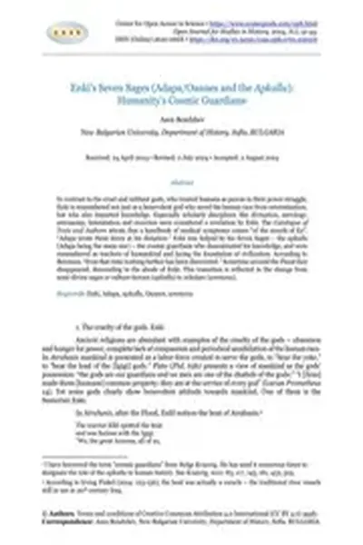 Enki’s Seven Sages (Adapa/Oannes and the Apkallu): Humanity’s Cosmic Guardians (31-44) - Asen Bondzhev