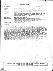 ERIC ED216420: Comparative Chronemics and Diplomacy: American and Iranian Perspectives on Time.