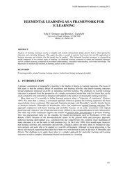 ERIC ED562286: Elemental Learning as a Framework for E-Learning
