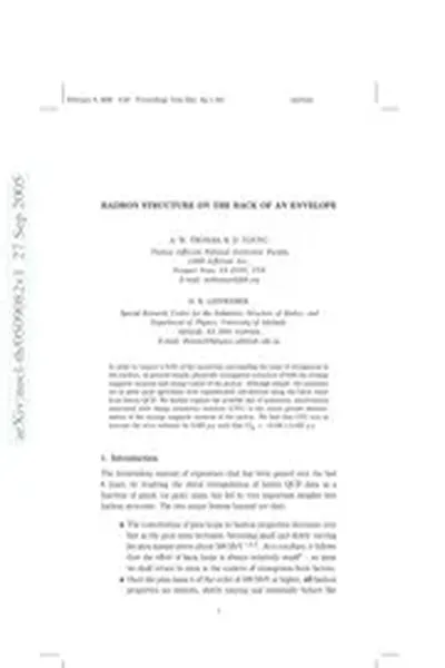 Hadron structure on the back of an envelope