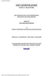Helena Blavatsky Die Geheimlehre Band II Anthropogenesis ( 1893, 1390 S., Text)