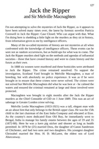 Jack The Ripper And Sir Melvin Macnaghten By Hallett nwo illuminati freemasons