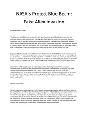 NASA Project Bluebeam fake alien invasion ufo nwo illuminati freemasons