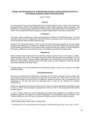 NASA Technical Reports Server (NTRS) 20080023074: Design and Development of a Miniaturized Double Latching Solenoid Valve for the Sample Analysis at Mars Instrument Suite