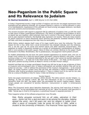 Neo Paganism In The Public Square And Its Relevance To Judaism.