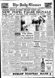Newport Daily News 10-27-1958 Vatican II False Pope