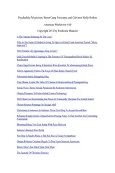 Psychedelic Mysticism, Street Gang Freicorps, and Calvinist Holly Rollers (PDF Version)