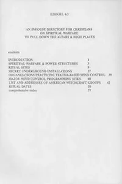 Spiritual Warfare And Power Structures Springemier Ezechiel nwo illuminati freemasons