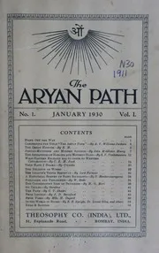 The Aryan Path Vol-I No-1