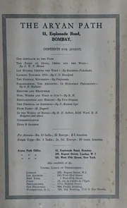 The Aryan Path Vol-I No-10