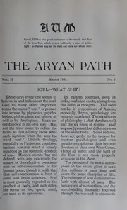 The Aryan Path Vol-II No-3