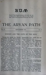 The Aryan Path Vol-II No-9