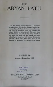 The Aryan Path Vol-IV No-1