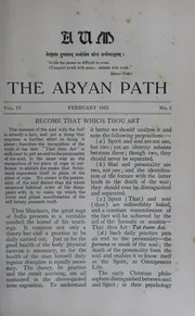 The Aryan Path Vol-IV No-2