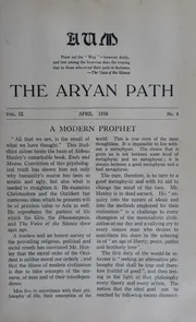 The Aryan Path Vol-IX No-4
