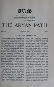 The Aryan Path Vol-IX No-8