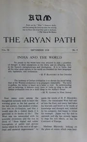 The Aryan Path Vol-IX No-9