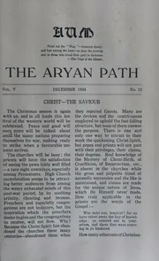 The Aryan Path Vol-V No-12