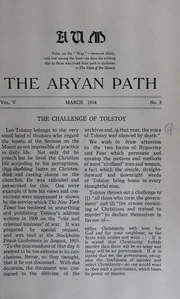 The Aryan Path Vol-V No-3