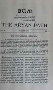 The Aryan Path Vol-V No-8