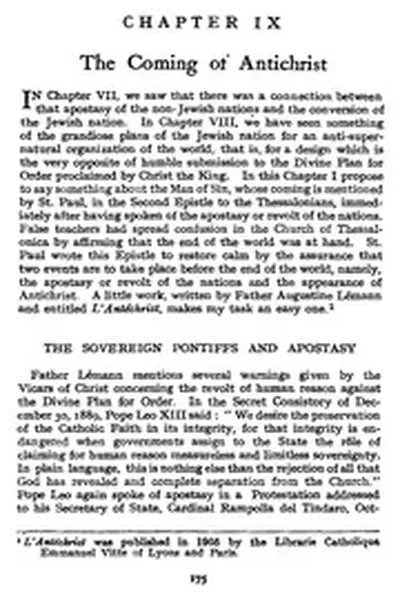 The Coming Of Antichrist From Fahey Mystical Body Christ apocalypse freemasons