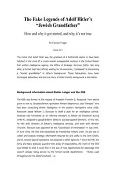 The Fake Legends Of Adolf Hitlers Jewish Grandfather occult nazis nwo illuminati freemasons