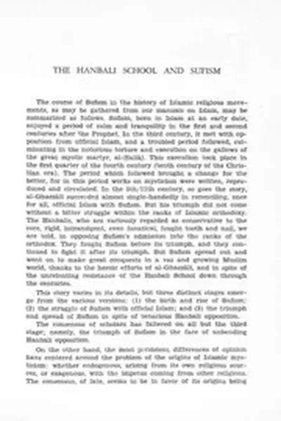 The Hanbali School and Sufism