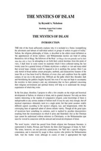 The Mystics of Islam by Reynold A. Nicholson
