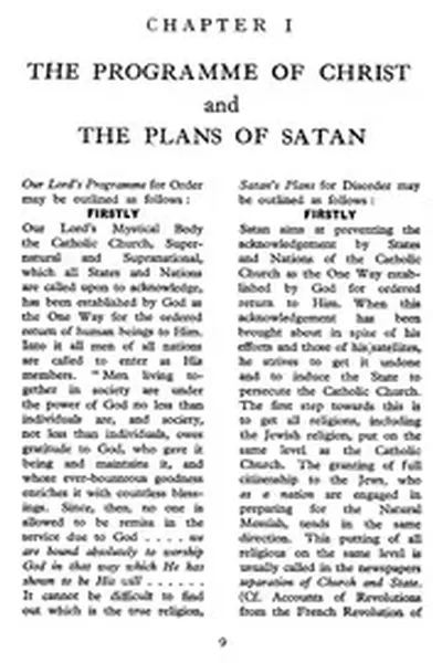 The Program Of Christ And The Plans Of Satan Comparison From Fahey Mystical Body Christ