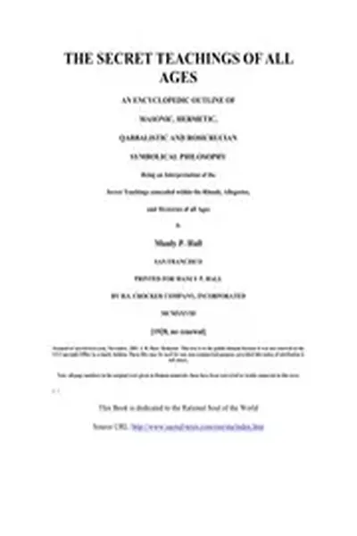 The Secret Teachings Of All Ages