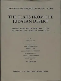The Texts from the Judaean Desert