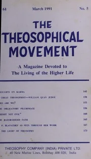 The Theosophical Movement Vol-61,No-5,March 1991