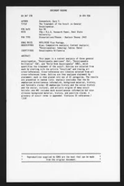 The Treatment of the Occult in General Encyclopedias.