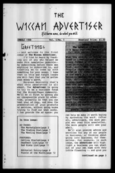 The Wiccan Advertiser 1988: Vol 1 Iss 1