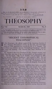 Theosophy Vol-VII,No-5,March 1919