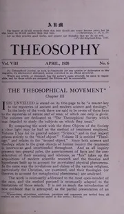 Theosophy Vol-VIII,No-6,April 1920