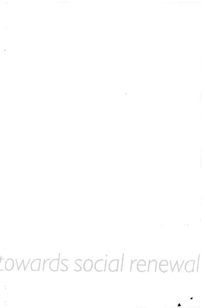 Towards Social Renewal