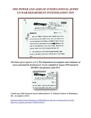 USA War Dept 1919 The Power And Aims Of International Jewry nwo illuminati freemasons