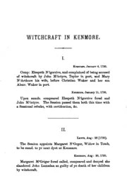 Witchcraft in Kenmore, 1730-57: Extracts from the Kirk Session Records of ...