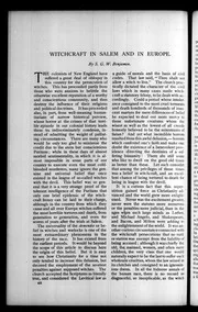 Witchcraft in Salem and in Europe. 1893: Iss 97